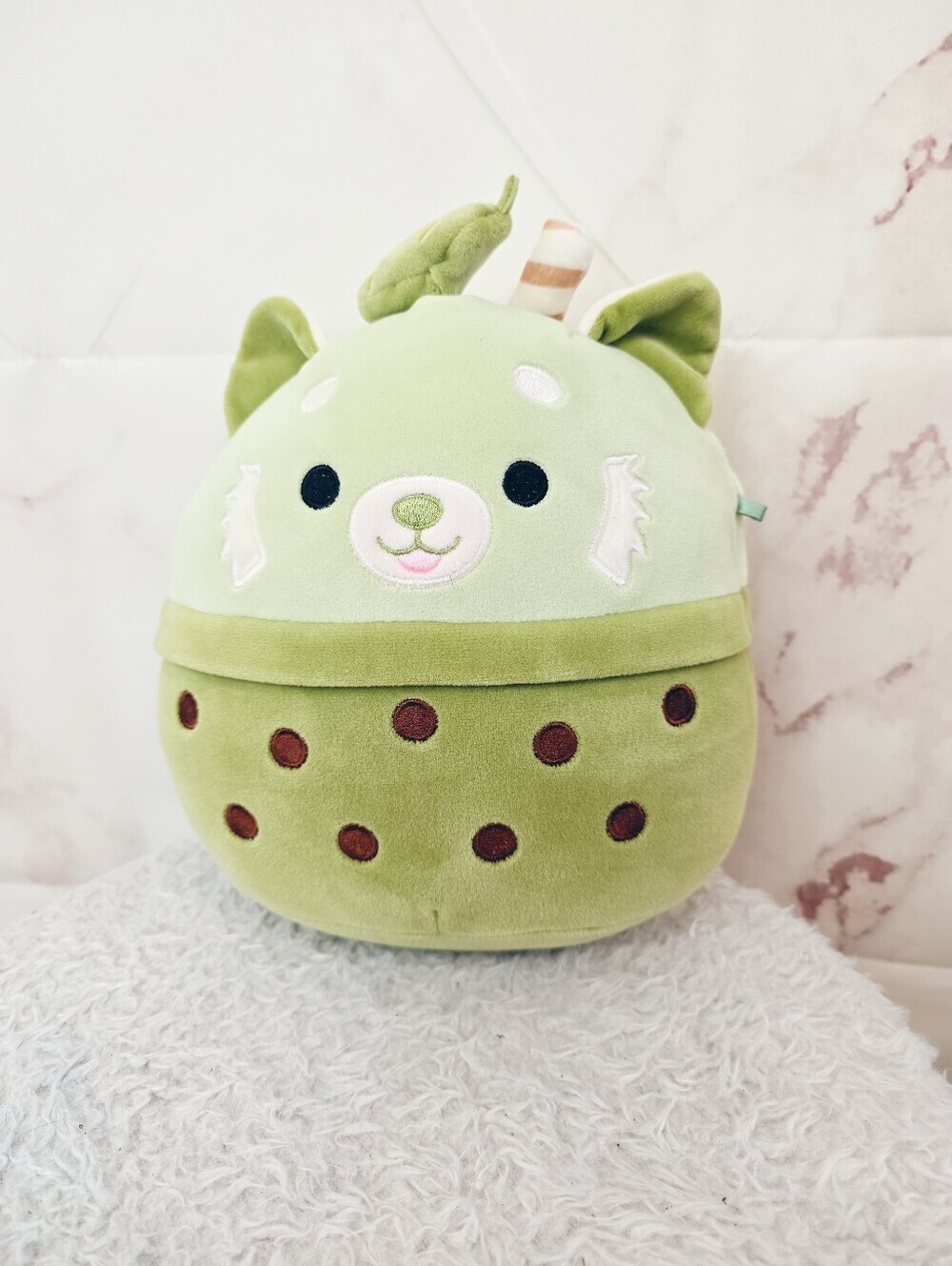 Squishmallows Eitan Matcha Boba Red Panda Plush 9” Kawaii Stuffie